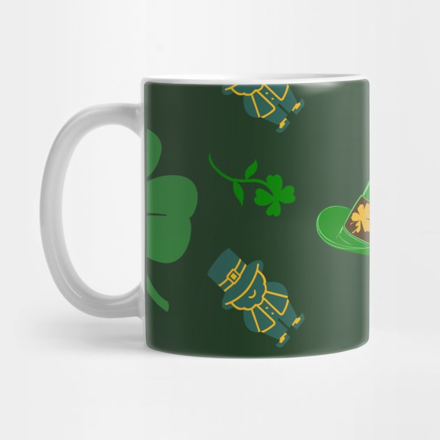 Leprechaun Clover Gold Pot Pattern, St. Patrick's Day by vystudio